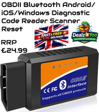 Obdii Bluetooth Android Ios Diagnostic Code Reader Scanner Reset - Rrp 24.99