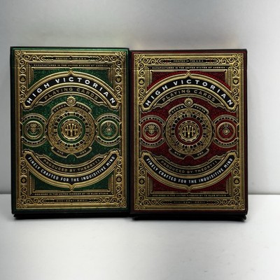 High Victorian Playing Cards - Theory11  2 Deck Set  Red Green Used