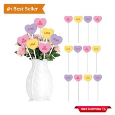 Durable 12PCS Valentine Heart Picks - Romantic Floral Decor for Any Celebration