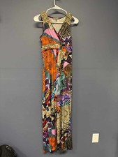 NY Collection XS Sleeveless Multicolor Abstract Maxi Dress
