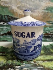 Spode Blue Italian sugar canister brand new in box