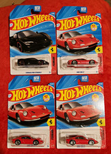 Hot Wheels Ferrari 1:64 Diecast Lot of 4 SF90 Stradale Dino 206 GT Unopened