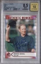 2021 SP Authentic Limited Red Autograph #52 David Duval Auto /10 BGS 8.5