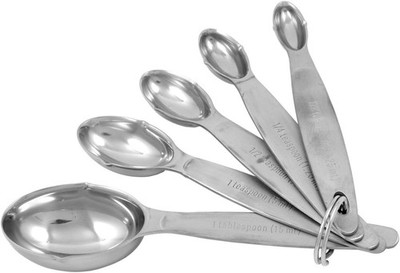 Cuisinox Stainless Steel Measuring Spoon Set of 5 Heavy Duty Kitchen Baking Tool