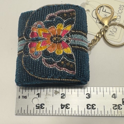 Monedero multifuncional Mary Frances con cuentas a mano bolso mariposa encanto aguamarina - Imagen 12 de 14