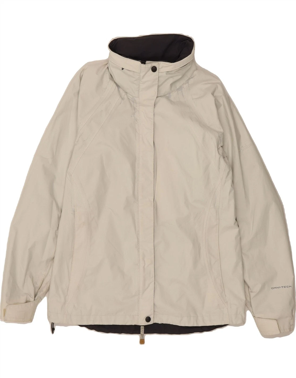 OFF WHITE Giacca antipioggia donna COLUMBIA UK 16 grande bianco sporco poliestere DN17
