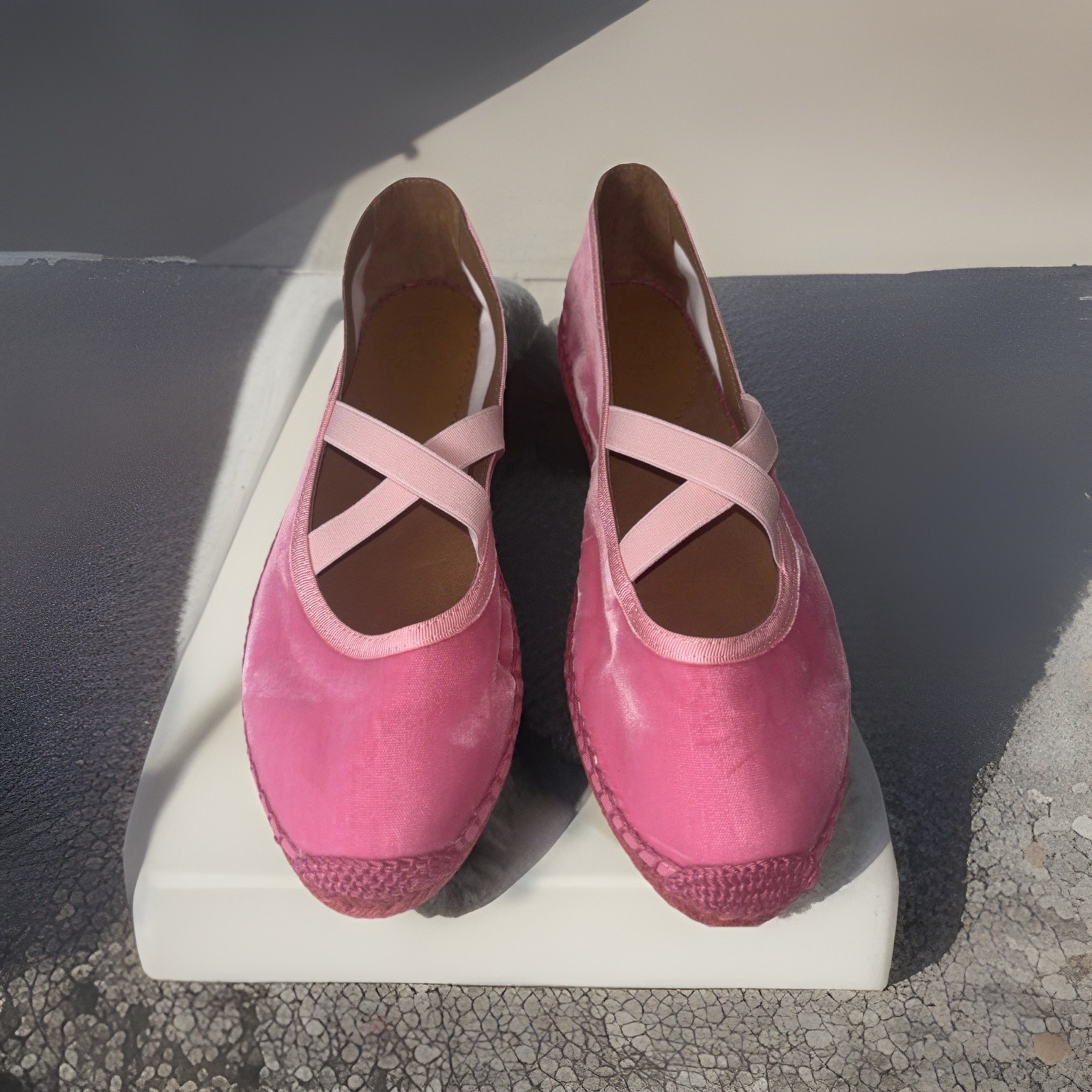 Nueva alpargata de terciopelo Chico rosa azúcar Penelope Chilvers para mujer talla 41 US10