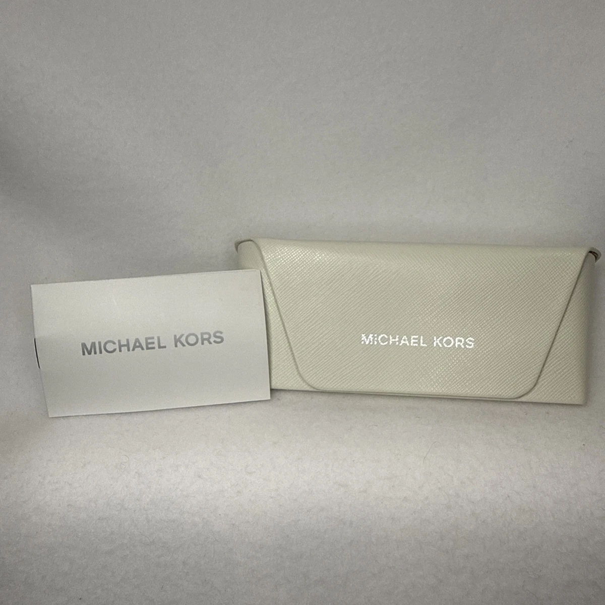 Michael Kors Pale Blue Textured Sunglasses Case MICHAEL KORS Glasses or Sunglasses Case With Cleaning Cloth  main image 2