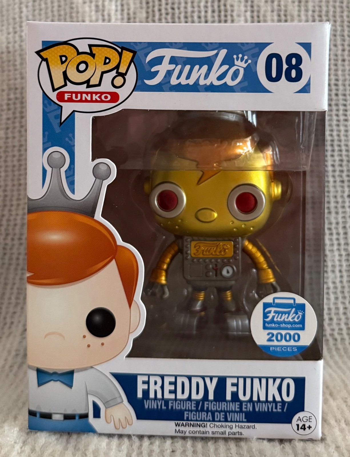 Funko Pop! Freddy Funko 08 Robot Dorado / Funko Shop Le 2000 Piezas Como Nuevo
