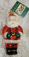 2001 SANTA CLAUS - OLD WORLD CHRISTMAS - BLOWN GLASS ORNAMENT NEW 40036