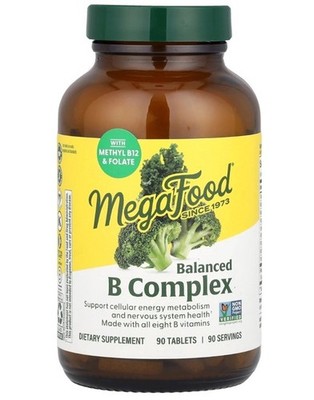 MegaFood Balanced B Complex Vitamin Supplement - 90 Tablets - Exp 08/27