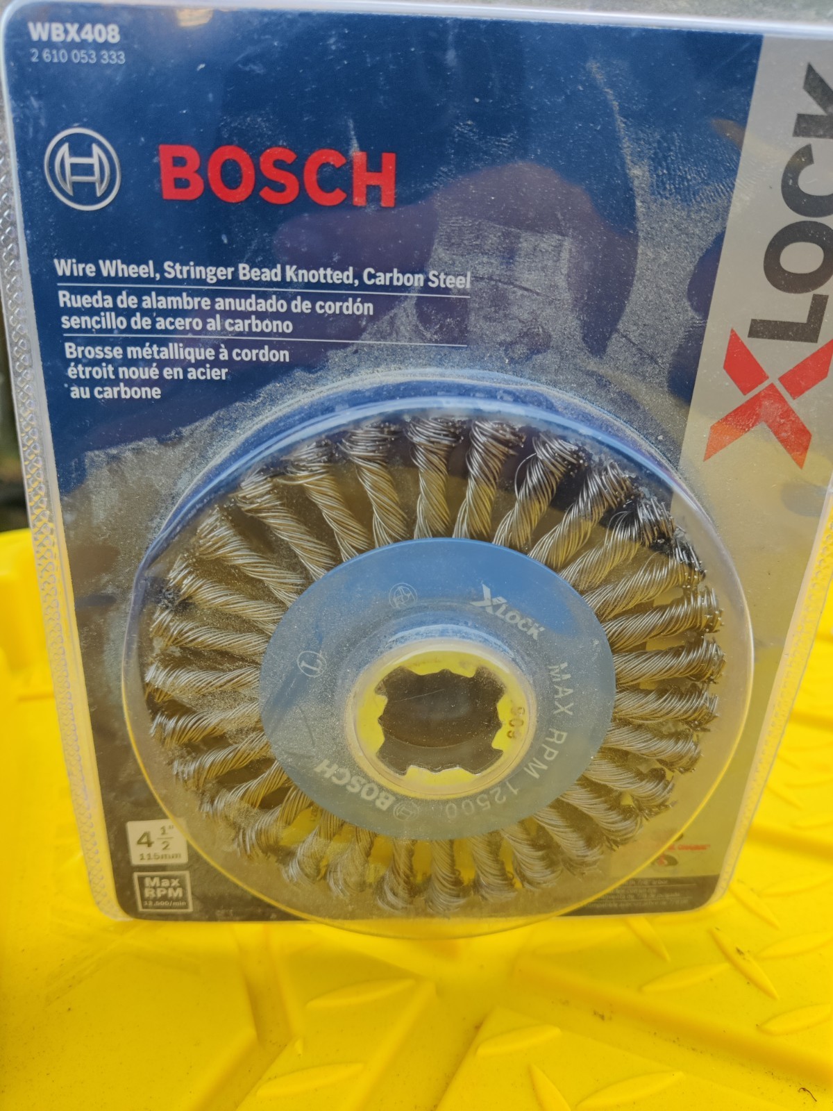 Bosch XLOCK Wire Wheel Stringer Bead Knotted 4-1/2" Dia. #WBX408