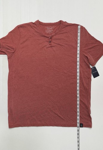 T-shirt homme rouge manches courtes col rond confort XL marque Lucky Vince Burnout - Photo 7/8