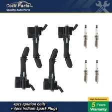 Set of 4 Ignition Coil Pack and Iridium Spark Plug For Chevrolet Buick GMC UF802