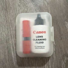 Canon lens care and cleaning kit, lens tissue, fluid, brush and microfiber cloth
