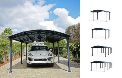 Palram-Canopia Aluminium Carport ARCADIA mit Polycarbonat grau in 6 Größen