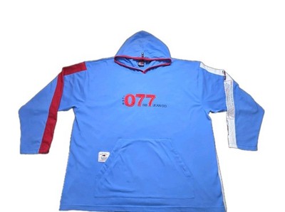 Bugle Boy 077 Jean Co Hoodie Men XL Blue Red Pullover Streetwear Sweatshirt