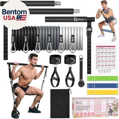 #ad #ad Pilates Bar Kit with Resistance BandsPilates Bar with Stackable Bands Workout E $43.03