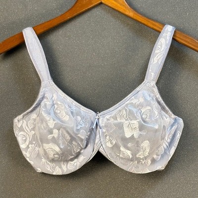 Wacoal Full Figure Underwire Bra Floral Lace Pink Ribbon Support Plus Size 34DD