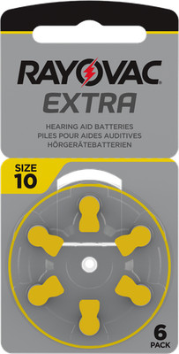 6 x Rayovac Extra Advanced Hearing Aid Batteries 10 10AU-6XEMF 6 Blister