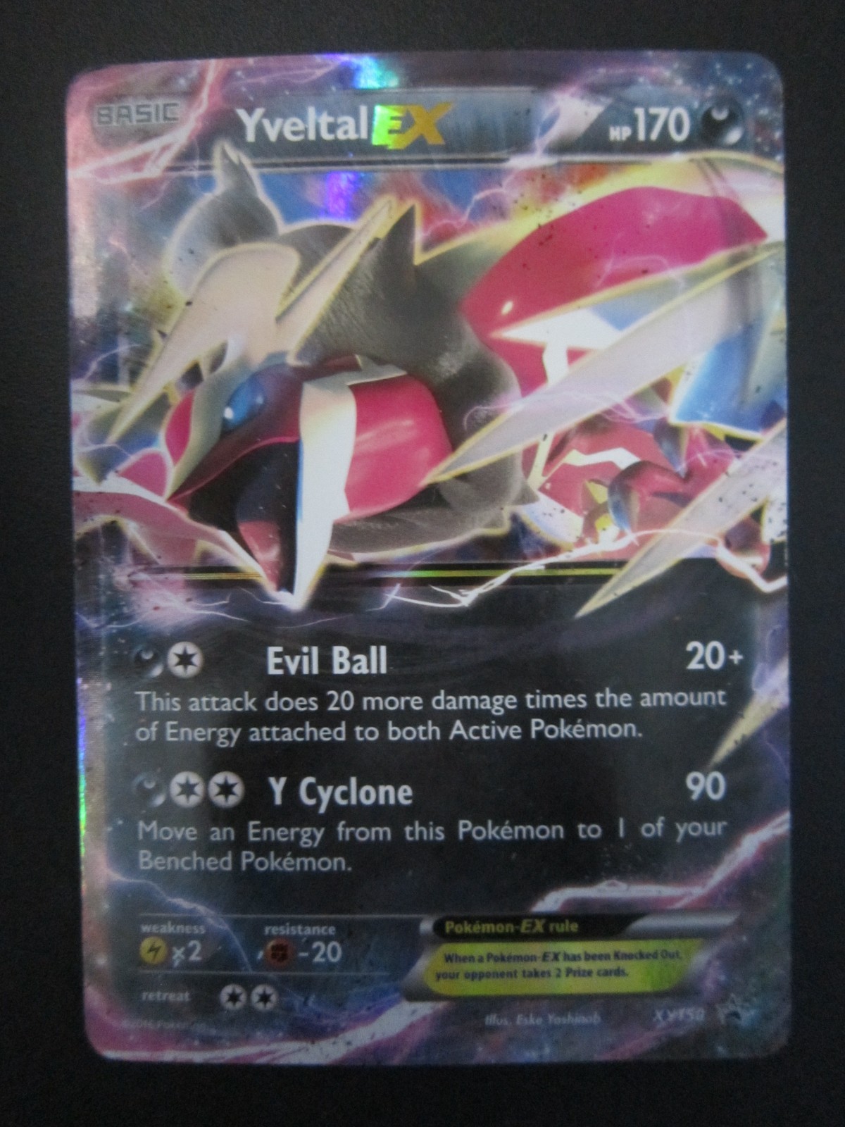 YVELTAL EX FULL ART HOLO POKEMON CARD XY150 BLACK STAR PROMO PLAYED EX