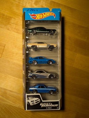 Hot Wheels Fast and Furious 5 Pack Walker Skyline Gt-R, Porsche, Mustang, Camaro