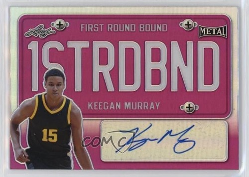 2021 Leaf Metal First Round Bound Pink Rainbow /25 Keegan Murray #FRB-KM1 Auto