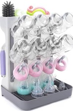 Baby Bottle Drying Rack, Space Saving Rack With Brush Holder