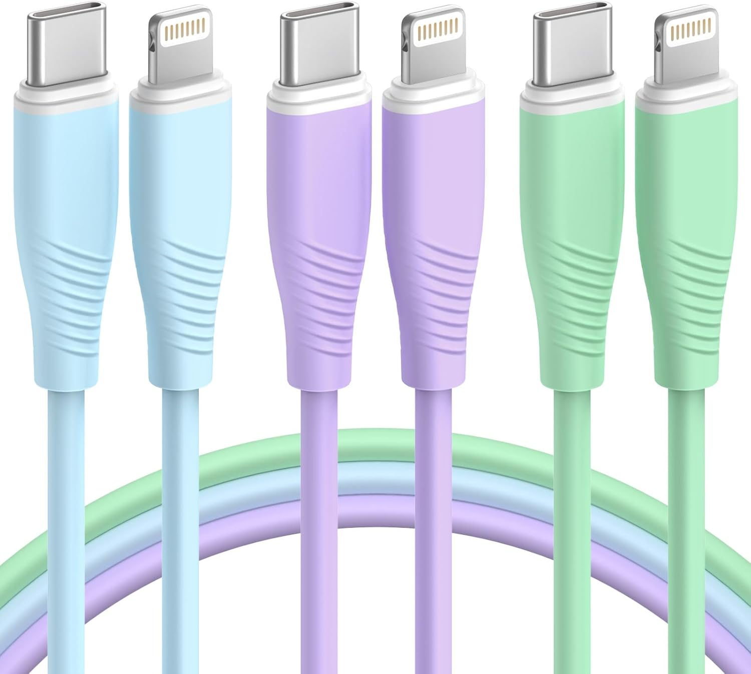 3 Pack 6 FT USB C to Lightning Cable Mfi Certified Iphone Charger Fast Charging-image