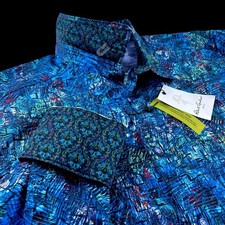 Robert Graham Geometric Paisley Paint Splash Vibrant Masterpiece 2XL Shirt 228