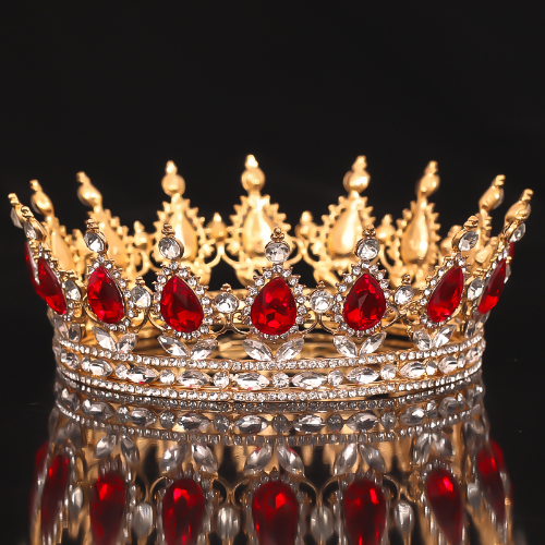 Corona di cristallo diadema accessori capelli sposa strass cristallo corona rotonda festa - Foto 2 di 37
