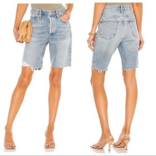Slouchy Denim Bermuda Shorts Womens 