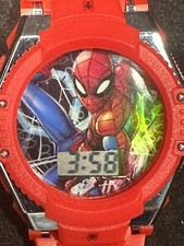 Marvel Spiderman Flashing Light Up LCD Boys Watch with Molded Straps 6 - EUC