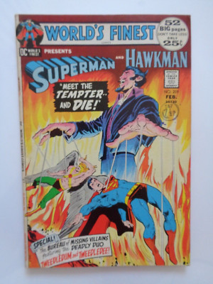 DC COMICS. WORLDS FINEST  #209 FEB. 1972 GUEST STARS HAWKMAN