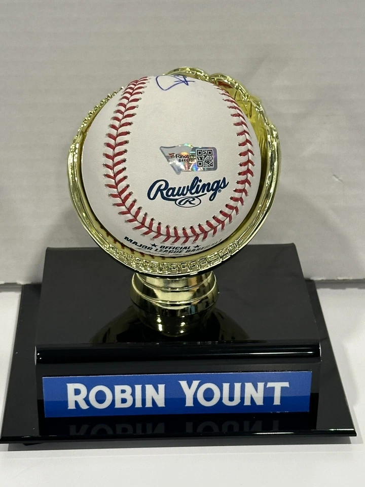 Fanatics Robin Yount signed baseball w/Inscr "HOF'99" w/Display Case Snow White - Image 3 of 4