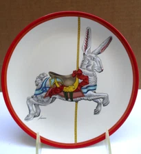 Vandor Lowell Herrero Rabbit Carousel Plate + Cat & Sheep Dog Cup + 2 Calendars