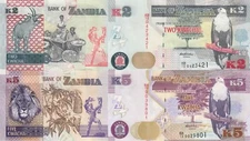 Zambia 2 PCS Set: 2 & 5 Kwacha (2012), p49 and p50 UNC