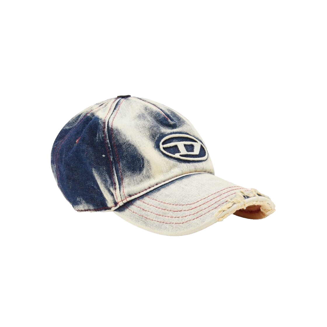 Diesel C-Seymon Treated Denim Baseball Cap Blue White A064670DGAV