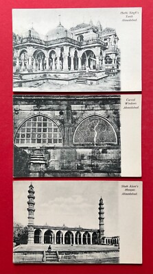 3 x AK INDIEN Ahmedabad um 1905 Huthi Singh´s Tomb, Shah Alum´s Mosque  ( 124175