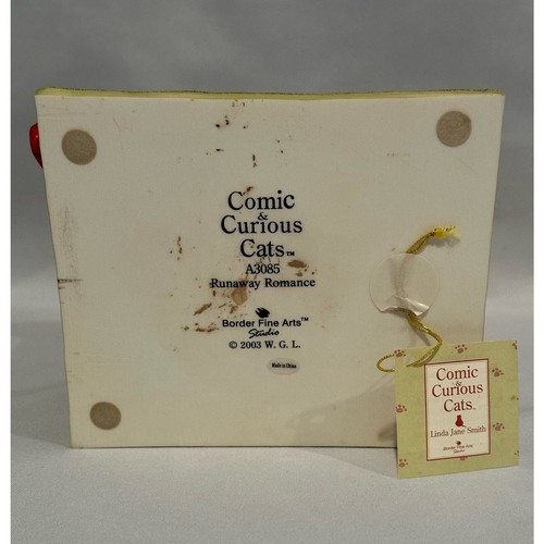 Comic & Curious Cats Runaway Romance A3085 Linda J Smith 2003 Border Fine Arts - Picture 6 of 10