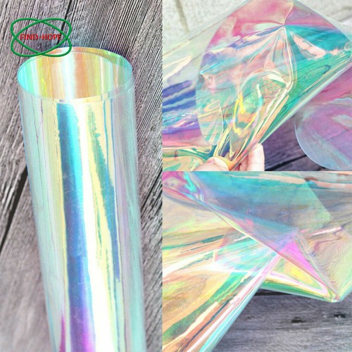 Iridescent Holographic Clear PVC Fabric Vinyl Material Rainbow Film Craft Bag - Picture 13 of 30