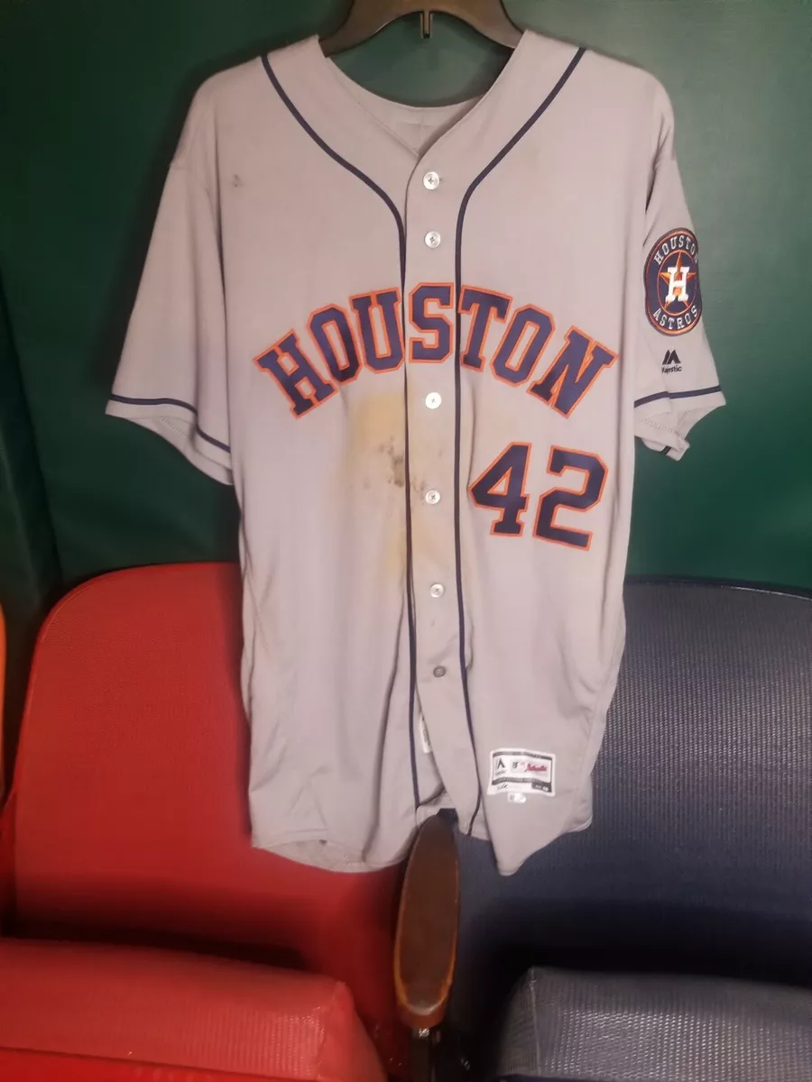 17 Houston Astros Away GAME USED Jersey Jake Marisnick Robinson World  Series Yr