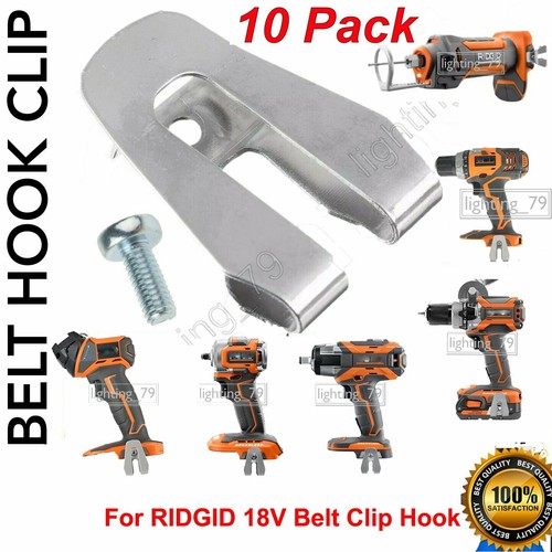 10 Pack RIDGID Belt Clip Hook with Screw for Ridgid R86035 R86034