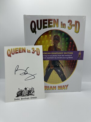 Brian May SIGNED BOOK Queen in 3-D BOHEMIAN RHAPSODY EDITION Hardcover