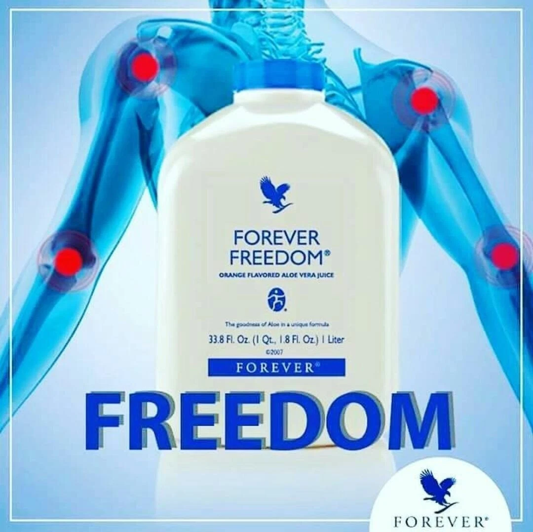 2 bot. Forever Freedom Orange Aloe Vera Juice 33.8 fl.oz.each