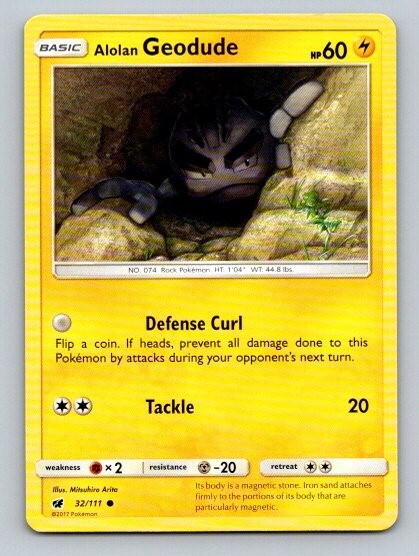 2017 Pokemon Card Crimson Invasion Alolan Geodude 32/111