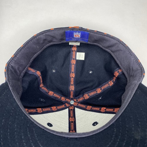 Chicago Bears Reebok Fitted Hat All Over Print Cap NFL Size 7-5/8 Orange/Navy - Picture 14 of 16