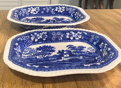 Vintage Copeland Spode's Blue Tower Set of 2 Serving Dishes