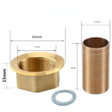 1Pcs 60mm Faucet Extension Mounting Pipe with Washers, Locking Nut, Brass