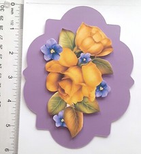 Rose Pansy Flower Sprays Dimensional Card front Scrapbook Embellishment 525